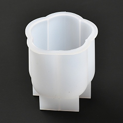 Blanco Flor de bricolaje vela fabricación de moldes de silicona, para resina uv, fabricación de joyas de resina epoxi, blanco, 6.8x7.6 cm, diámetro interior: 6 cm