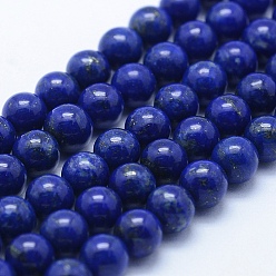 Lapis Lazuli Natural Lapis Lazuli Beads Strands, Grade A, Round, 6mm, Hole: 1mm, about 67pcs/strand, 15.7 inch(40cm)