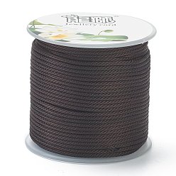 Кокосово-Коричневый Полиэстер плетеные шнуры, для изготовления ювелирных изделий из бисера, кокосового коричневый, 1.5 мм, около 21.87 ярдов (20 м) / рулон
