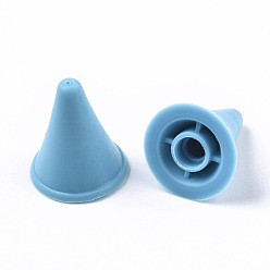 Dodger Azul Tapas de aguja de tejer herramientas de tejer diy plástico, tope para agujas de tejer, azul dodger, 20x17 mm, agujero: 5 mm