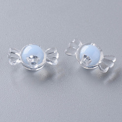 Bleu Bleuet Perles acryliques transparentes, Perle en bourrelet, candy, bleuet, 9x17x8.5mm, Trou: 2mm, environ960 pcs / 500 g
