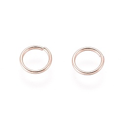 Розовое Золото 304 из нержавеющей стали открыты кольца прыжок, розовое золото , 22 датчик, 5x0.6 мм, внутренний диаметр: 4 мм