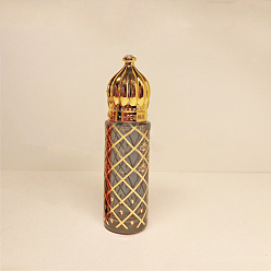 Gris Bouteilles à billes en verre de style arabe, bouteille rechargeable d'huile essentielle, pour les soins personnels, grises , 2x7.9 cm, capacité: 6 ml (0.20 fl. oz)