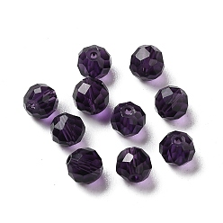 Indigo Verre imitation perles de cristal autrichien, facette, ronde, indigo, 6mm, Trou: 1mm