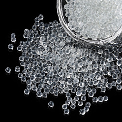 Clear Glass Seed Beads, Transparent Colours, For Nail Art Decoration, No Hole/Undrilled, Round, Clear, 2~2.5mm, about 450g/bag