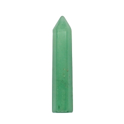 Green Aventurine Point Tower Natural Green Aventurine Home Display Decoration, Healing Stone Wands, for Reiki Chakra Meditation Therapy Decors, Hexagon Prism, 10x50mm