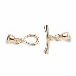 Real 18K Gold Plated Rack Plating Brass Toggle Clasps, Long-Lasting Plated, Infinity, Real 18K Gold Plated, Fit for Cord: 2.8~3mm, Infinity: 15.5x7.5x1.5mm, Bar: 17x4.5x2mm