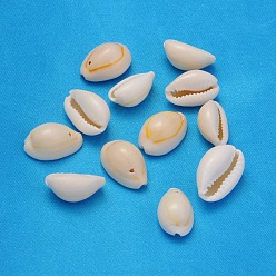 Coquillage De Mer Perles de coquillage cauri naturelles, couleur de coquillage, 18.5~23x13~14x9~11mm, Trou: 1.5mm, environ470 pcs / 500 g
