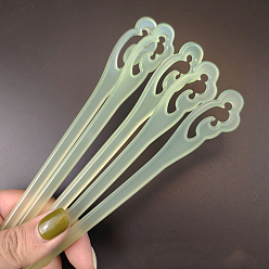 Light Green Cellulose Acetate(Resin) Hair Sticks, Vintage Decorative Hair Accessories, Light Green, 180mm, 5pcs/bag