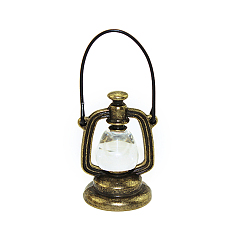 Jaune Lampe à huile miniature en alliage, pour accessoires de jardin de maison de poupée, faire semblant de décorations d'accessoires, jaune, 23x40~55mm