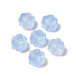 Bleu Bleuet Des perles de verre électrolytique, tournesol, pour la fabrication de bijoux, bleuet, 12.5x11.5x6mm, Trou: 1mm