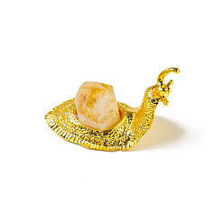 Citrine Natural Citrine Display Decorations, for Home Office Desk, Snail, 50mm