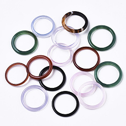 Mixed Color Natural White Chalcedony Linking Rings, Dyed, Ring, Mixed Color, 22~24x2~3mm, Inner Diameter: 17~18mm