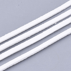 Blanco Cordón del ante de imitación, encaje de imitación de gamuza, blanco, 2.5~2.8x1.5 mm, aproximadamente 1.09 yardas (1 m) / hebra