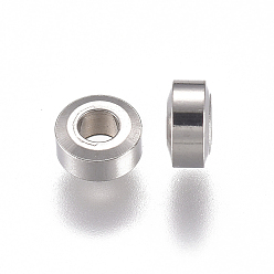 Stainless Steel Color 304 Stainless Steel Spacer Beads, Flat Round, Stainless Steel Color, 4x2mm, Hole: 1.8mm