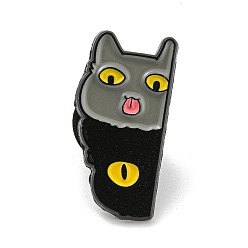 Eye Alfileres de esmalte de gato de dibujos animados, insignia de aleación negra para mujer, ojo, 24.2x12.2x1.3 mm