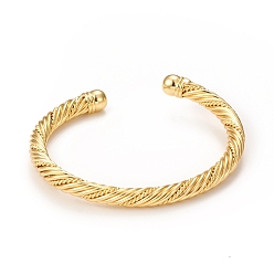 Настоящее золото 18K Латунные браслеты-манжеты с покрытием стойки, долговечные браслеты для женщин и мужчин, без кадмия и без свинца, реальный 18 k позолоченный, внутренний диаметр: 2-3/8 дюйм (6 см)