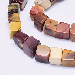 Mokaite Mookaite naturelles brins de perles, cube, 9~12x10~12mm, Trou: 1mm, Environ 34~38 pcs/chapelet, 15.1 pouce