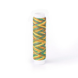 Coloré Cordon torsadé rond en polyester ciré, cordon micro macramé, pour les projets en cuir, reliure, colorées, 0.65mm, environ 21.87 yards (20m)/rouleau