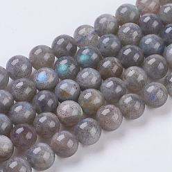 Labradorite Chapelets de perles labradorite naturelle , ronde, 8mm, Trou: 1mm