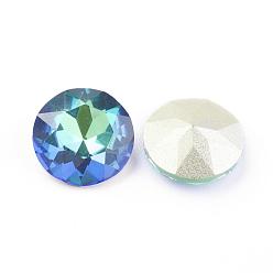 Sphinx Pointed Back & Back Plated Glass Rhinestone Cabochons, Grade A, Faceted, Flat Round, Sphinx, 10x5mm