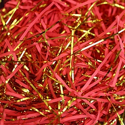 Rouge Raphia papier froissé découpé, pour l'emballage cadeau et le remplissage du panier de Pâques, rouge, 2~3mm, 50 g / sac