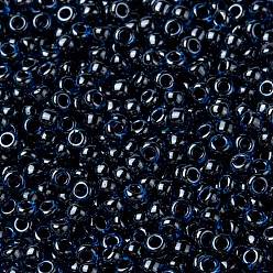 (RR358) Ruby Lined Capri Blue Luster MIYUKI Round Rocailles Beads, Japanese Seed Beads, (RR358) Ruby Lined Capri Blue Luster, 8/0, 3mm, Hole: 1mm, about 2111~2277pcs/50g