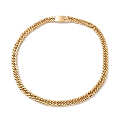 Oro Chapado en iones (ip) 304 collar de cadenas de bordillo de acero inoxidable para mujer, dorado, 24.09 pulgada (61.2 cm)