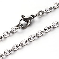 Stainless Steel Color 304 Stainless Steel Cable Chains Necklaces, with Lobster Clasps, Stainless Steel Color, 29.5 inch(74.9cm)
