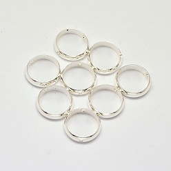 Посеребрённый Кольцо из латуни шарик рамы, без кадмия, без никеля и без свинца, 925 серебро покрытием, серебряные, 8x2.5 мм, отверстие : 1 мм