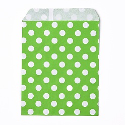 Verde Bolsas de papel kraft, sin asas, bolsas de almacenamiento de alimentos, Modelo de lunar, verde, 18x13 cm