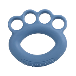 Steel Blue Silicone Hand Grip Strengthener, 4 Finger Holes Finger Exerciser, Grip Strength Trainer, Steel Blue, Hole: 2.2mm, Inner Diameter: 6mm