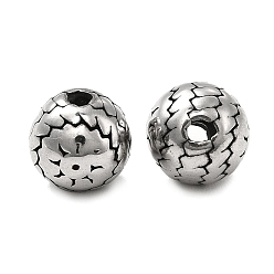 Plata Antigua 304 bolas de acero inoxidable, rondela con sol, plata antigua, 8x8 mm, agujero: 1.5 mm
