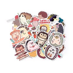 Hedgehog Autumn Theme Waterproof Self Adhesive Paper Stickers, for Suitcase, Skateboard, Refrigerator, Helmet, Mobile Phone Shell, Colorful, Hedgehog Pattern, 43~75x40~60x0.2mm, about 50pcs/bag