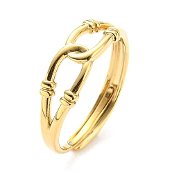 Настоящее золото 14K 304 полое каплевидное регулируемое кольцо из нержавеющей стали для женщин, реальный 14 k позолоченный, размер США 7 1/4 (17.5 мм)