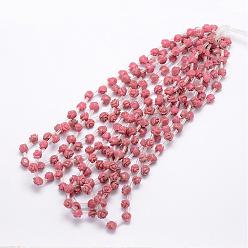 Rhodonite Perles naturelles de rhodonite, rose, 10x5~9mm, Trou: 1mm