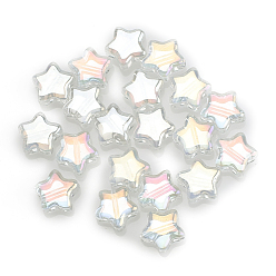 Clear AB Electroplate Transparent Glass Beads, AB Color Plated, Star, Clear AB, 8x4mm, Hole: 1mm
