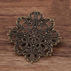 Antique Bronze Iron Flower Hair Pin, Ponytail Holder Statement, Hair Accessories for Women, Antique Bronze, 35mm