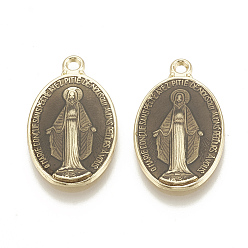 Camel Brass Enamel Pendants, Long-Lasting Plated, Oval with Saint, Golden, Camel, 19.5x12x2mm, Hole: 1.5mm