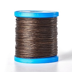 Coconut Brown Round Waxed Cords, Micro Macrame Cord, Polyester Leather Sewing Thread, for Bracelets Making, Beading, Crafting, Bookbinding , Coconut Brown, 1mm, about 87.48 yards(80m)/roll