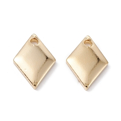 Real 24K Gold Plated Brass Charms, Long-Lasting Plated, Rhombus, Real 24K Gold Plated, 10.5x7.5x1.5mm, Hole: 1.2mm