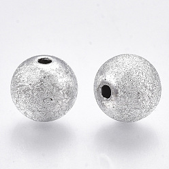 Silver Plating Acrylic Beads, Textured, Round, Silver, 12x11mm, Hole: 2mm, about 520pcs/500g