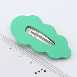 Turquoise Cute Cream Color Leaf Shape Alloy Snap Hair Clips, Non-Slip Barrettes Hair Accessories for Girls, Women, Turquoise, 54mm