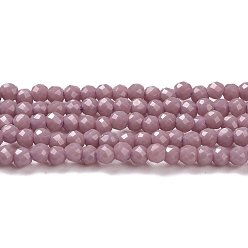Thistle Glass Imitation Jade Beads Strands, Faceted Round, Thistle, 2x2mm, Hole: 0.6mm, about 184pcs/strand, 14.49''(36.8cm)