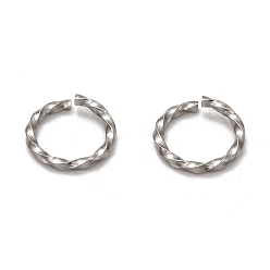 Color de Acero Inoxidable 304 anillos de salto retorcidos de acero inoxidable, anillos del salto abiertos, color acero inoxidable, 8.2x1.1 mm, diámetro interior: 6.5 mm