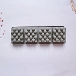 Gris 4 cavidades moldes de silicona, Para hacer jabón en barra de masaje hecho a mano, Rectángulo, gris, 280x100 mm