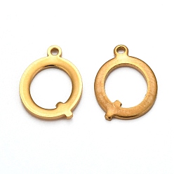Letter Q Ion Plating(IP) 304 Stainless Steel Alphabet Charms, Golden, Letter.Q, 12.5x9x1mm, Hole: 1mm