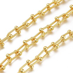 Golden Alloy Link  Chains, Long-Lasting Plated, Unwelded, Cadmium Free & Lead Free, with Spool, Golden, Link: 16.5x9.5x4mm