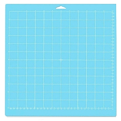 Medium Turquoise Square PVC Cutting Mat, Cutting Board, for Craft Art, Medium Turquoise, 35.6x33cm
