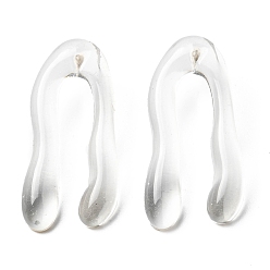 Clear Resin Twist Arch Stud Earrings, Clear, 41.5x21mm